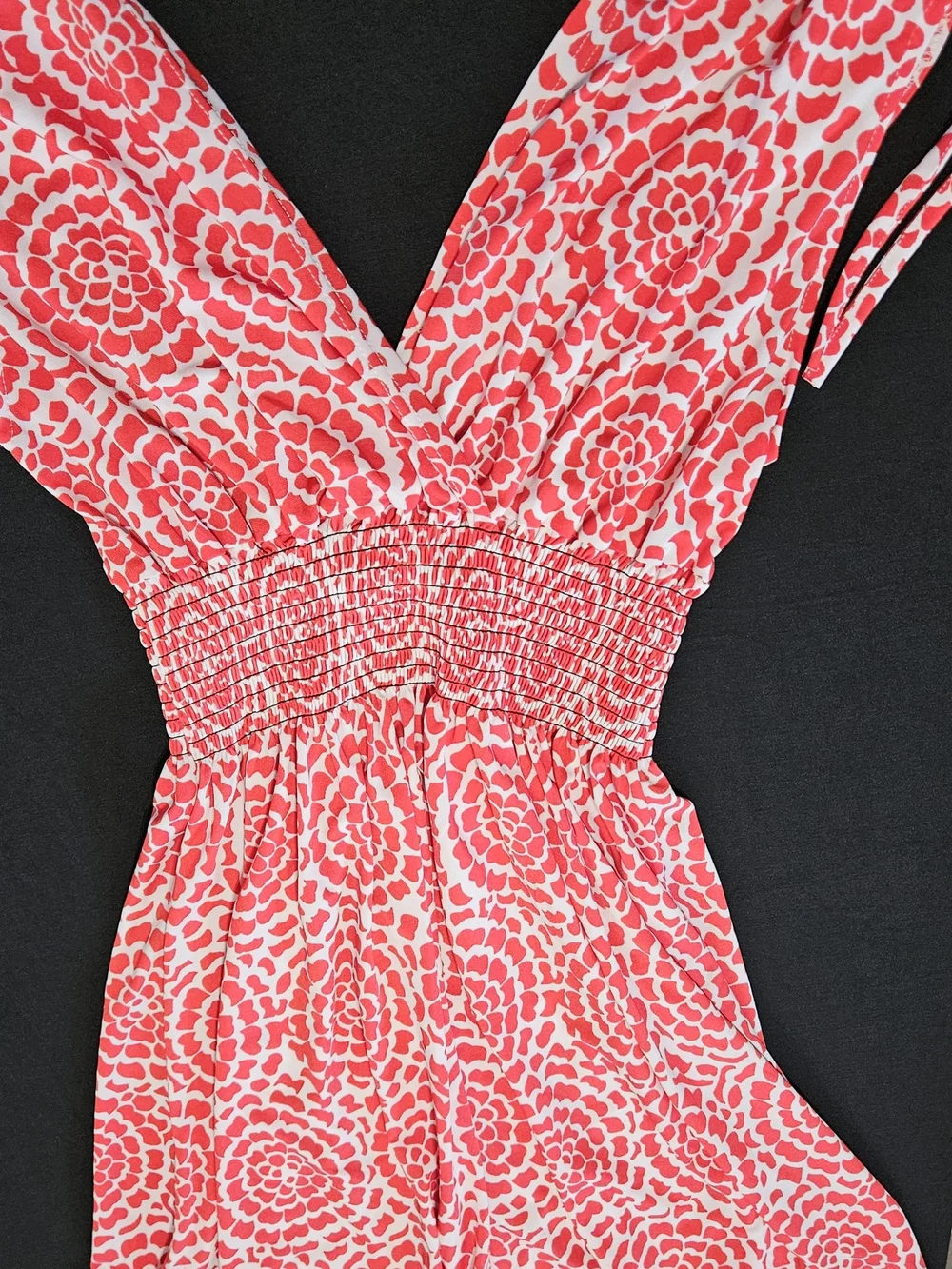 Jon & Anna Womens Red Floral Smocked Waist Dress - Picture 5 of 5